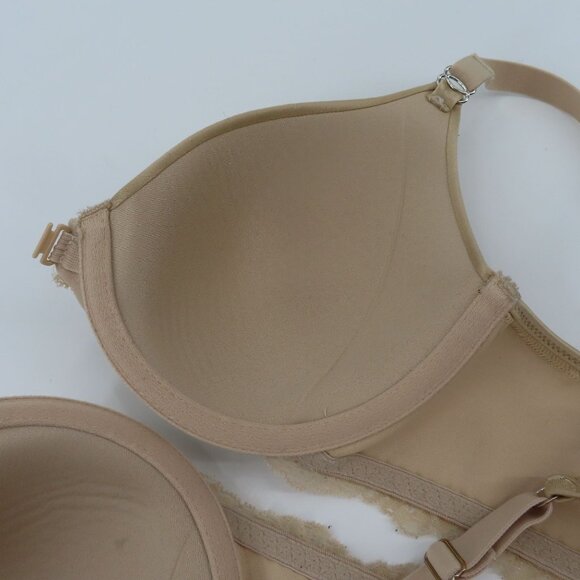 Maidenform 34B Beige Lace Front Closure Underwire Bra One Fab Fit Style 07112 - Picture 8 of 11